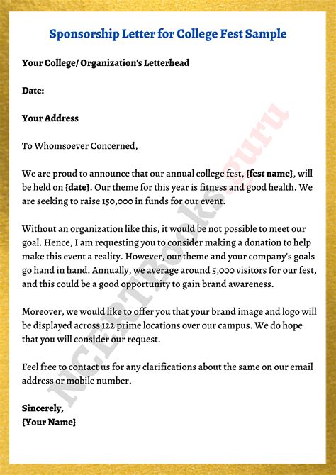 how to write a sponsorship proposal email