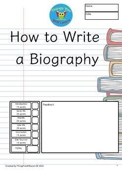 how to write a writers biography