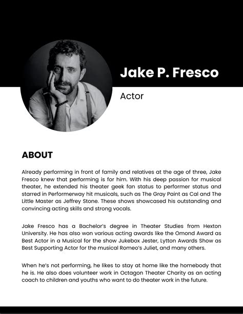 how to write an actor biography