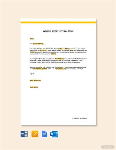 how to write an incident report in email
