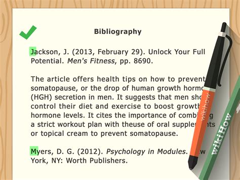 how to write bibliography format