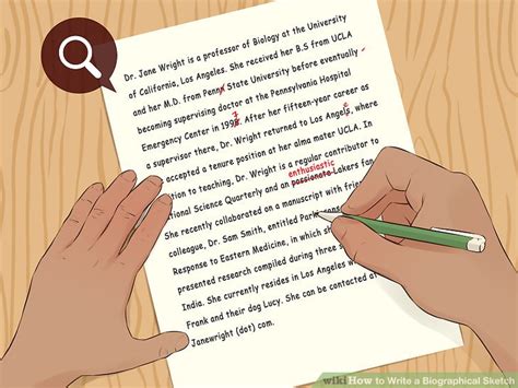 how to write biographical sketch