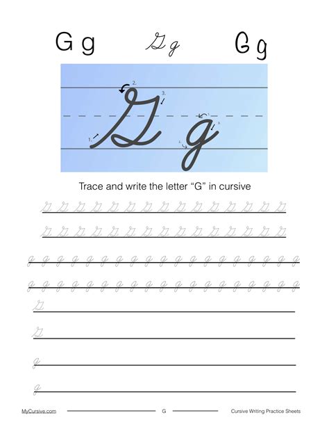 How To Write Cursive G And Cursive Q Lower Case G In Cursive - Lower Case G In Cursive