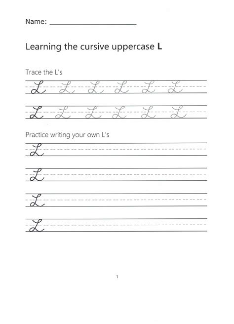 How To Write Cursive L Worksheet And Tutorial An L In Cursive - An L In Cursive