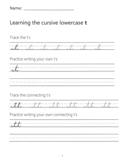 How To Write Cursive T Worksheet Tutorial My Cursive T And F - Cursive T And F
