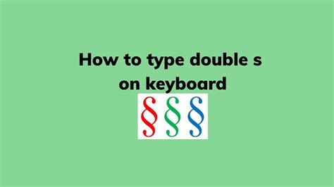 How To Write Double S