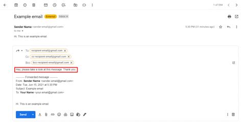 how to write forward email