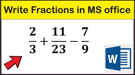 How To Write Fractions In Microsoft Word Youtube Writing Out Fractions In Words - Writing Out Fractions In Words
