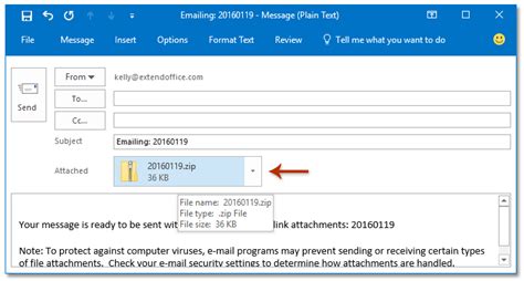 how to zip a file in outlook