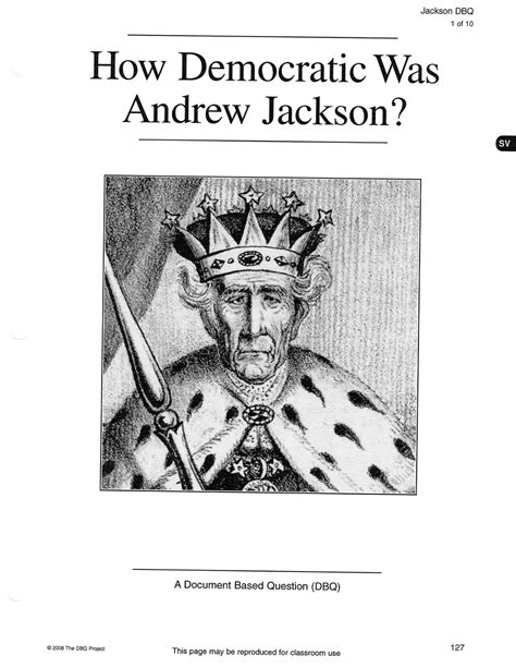 Read Online How Democratic Was Andrew Jackson Dbq Answer 