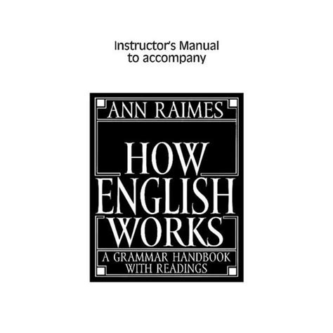 Full Download How English Works A Grammar Handbook With Readings Instructor S Manual 