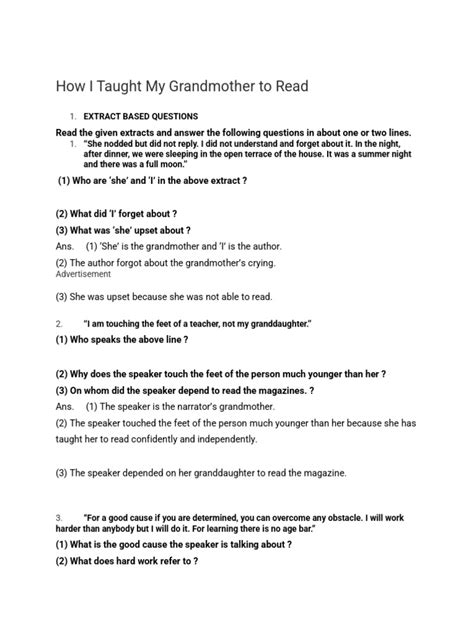 Download How I Taught My Grandmother To Read Answers 