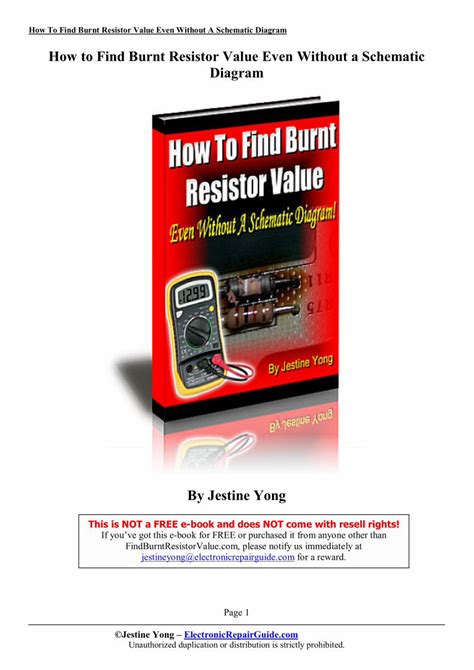 Read Online How To Find Burnt Resistor Value Even Without A Schematic 