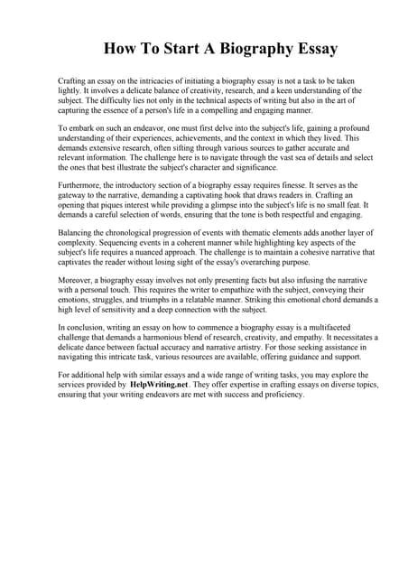 Download How To Start A Biography Paper 