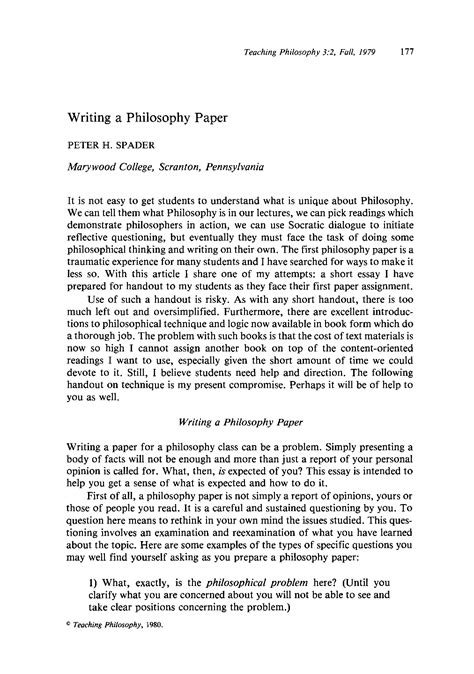 Download How To Start A Philosophy Paper 