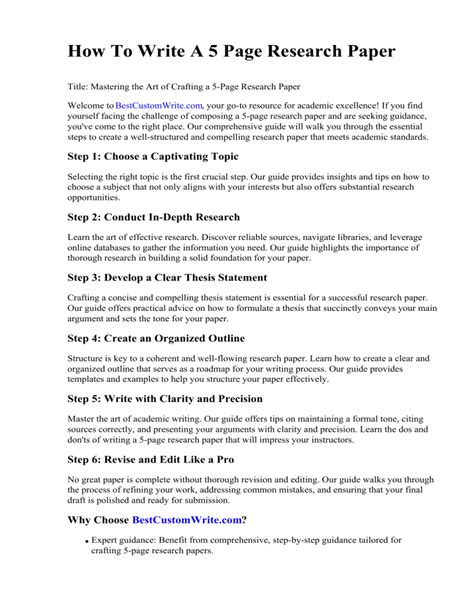 Download How To Write A 5 Page Research Paper 