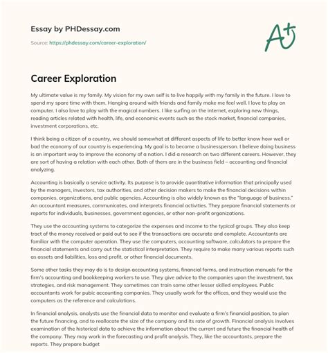 Read Online How To Write A Career Exploration Paper 