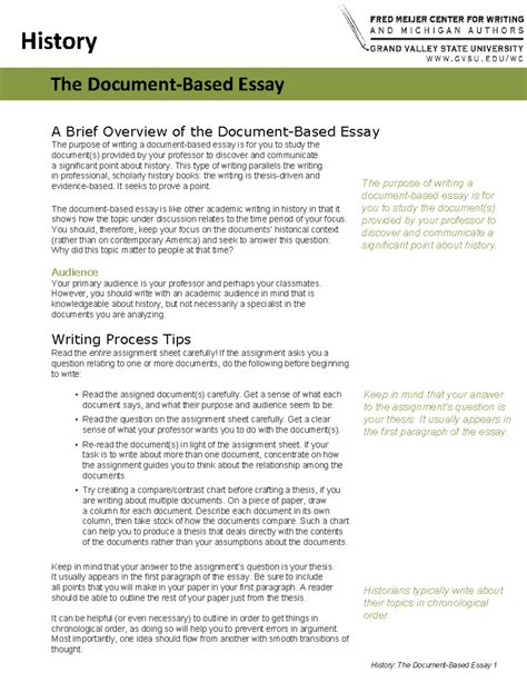 Read How To Write A Document Based Essay World History 