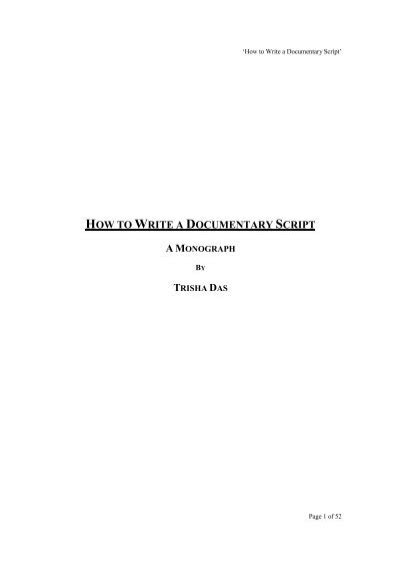 Read How To Write A Documentary Script Unesco 