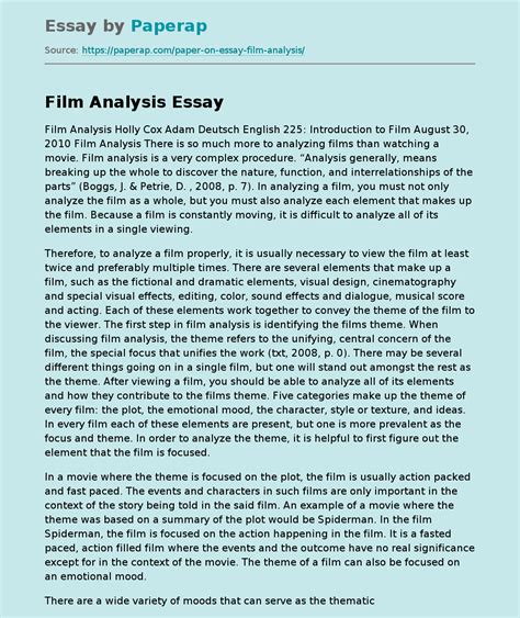 Read Online How To Write A Film Analysis Paper 