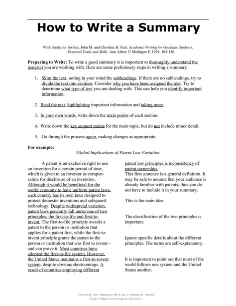 Read How To Write A Good Summary Paper 