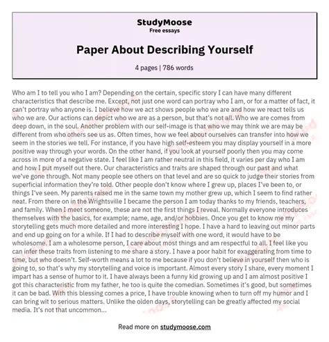 Download How To Write A Paper Describing Yourself 