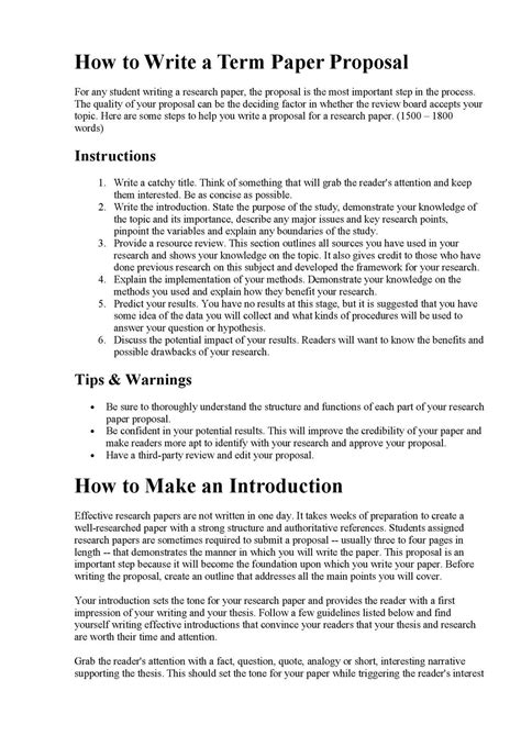 Download How To Write A Term Paper Proposal 