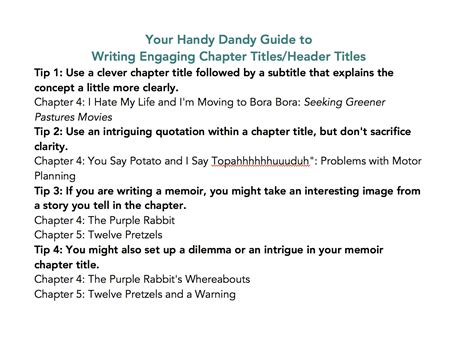 Read How To Write Chapter Titles 