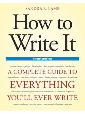 Read How To Write It Sandra Lamb 