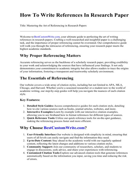 Read Online How To Write References In Scientific Paper 