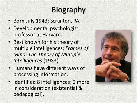 howard gardner multiple intelligences biography samples