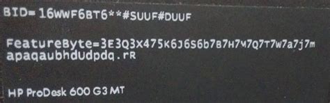 Hp Feature Byte