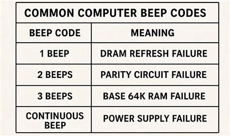 Hp Post Beep Codes List