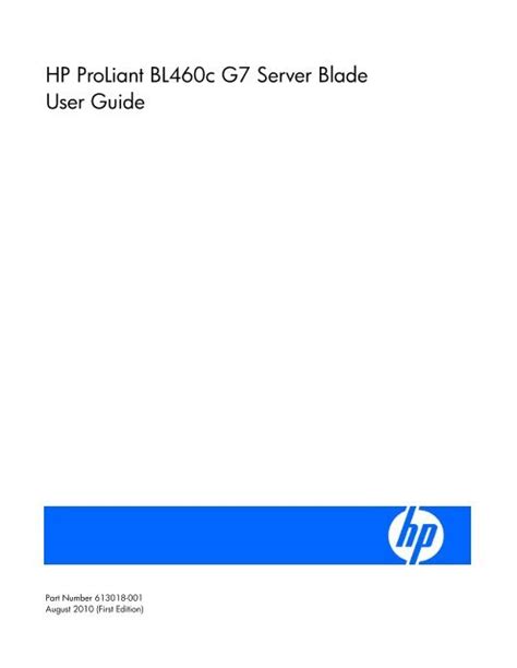 Read Online Hp Bl460C G7 User Guide 