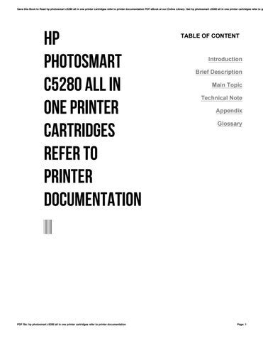 Read Hp Photosmart C5280 All In One Printer Manual File Type Pdf 