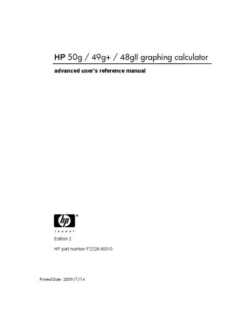 Read Hp50G Users Guide 
