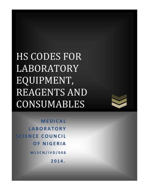 Hs Codes For Laboratory Equipment Reagents And Consumables