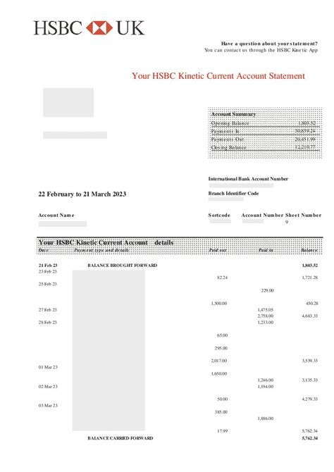 Hsbc Bank Statement