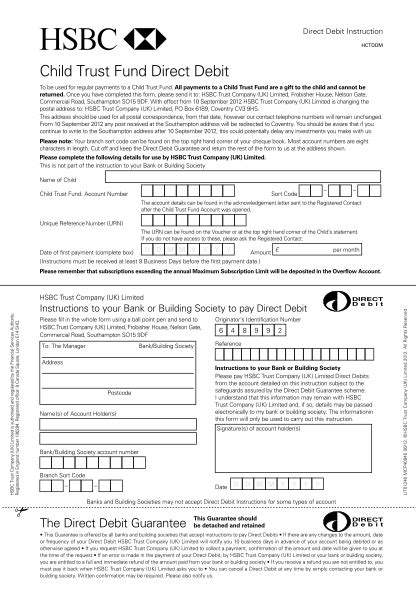hsbc direct debit form Gallery