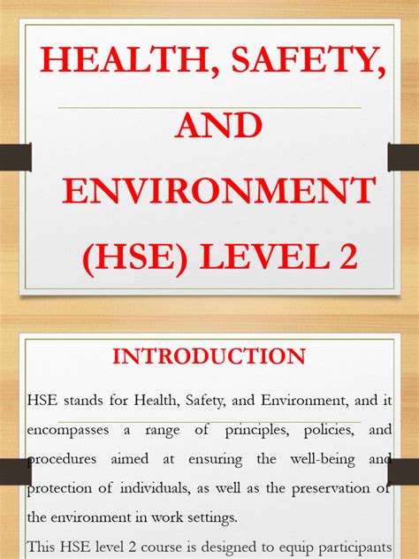 Hse Level 2 Foundation Occupational Health And Safety