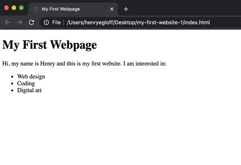 html code examples web page