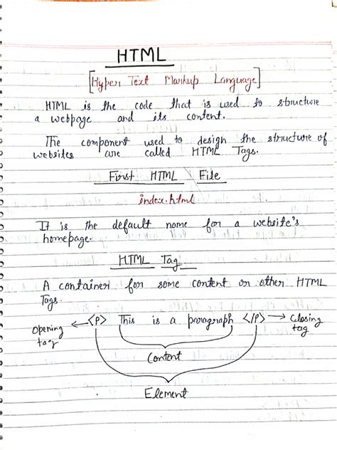 Html Handwritten Notes Pdf