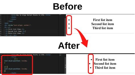 html list align center
