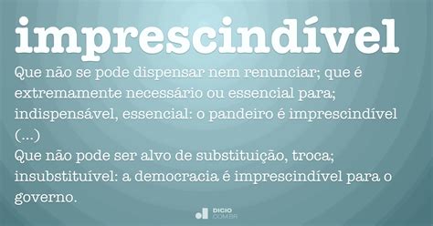 imprescindível significado