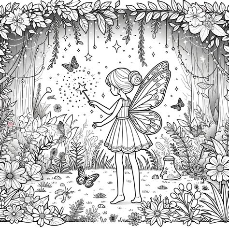 100 Forest Fairy Girl Coloring Pages (Coloring Book)
