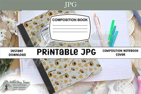 100 page notebook with a bee and initial F