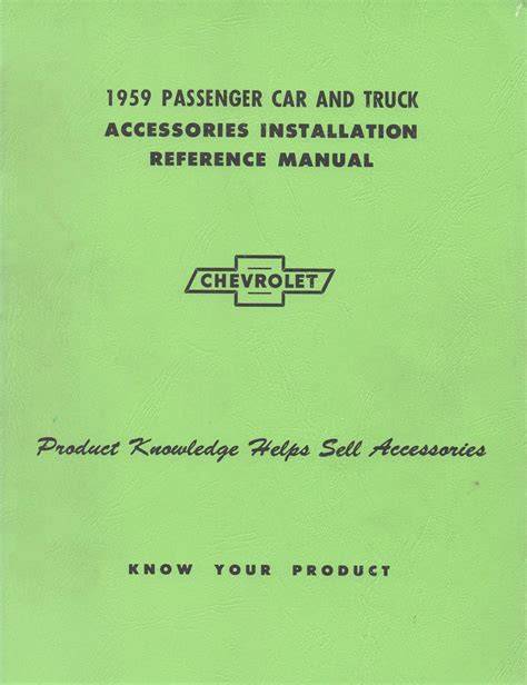 1958 Chevy Accessory Installation Manual Original