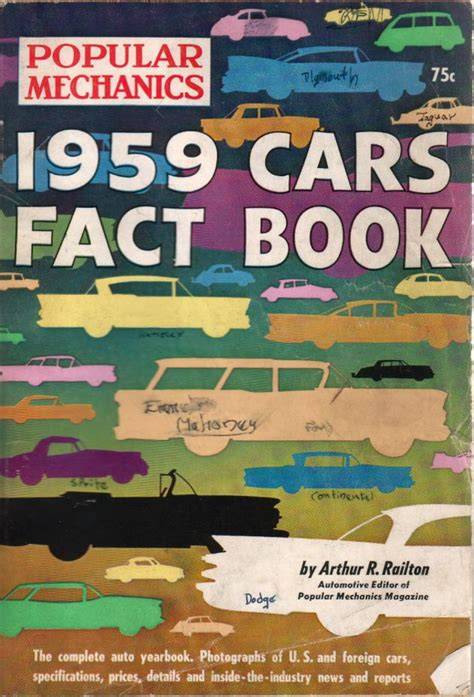 1959 Cars Fact Book. 1959. Paper.