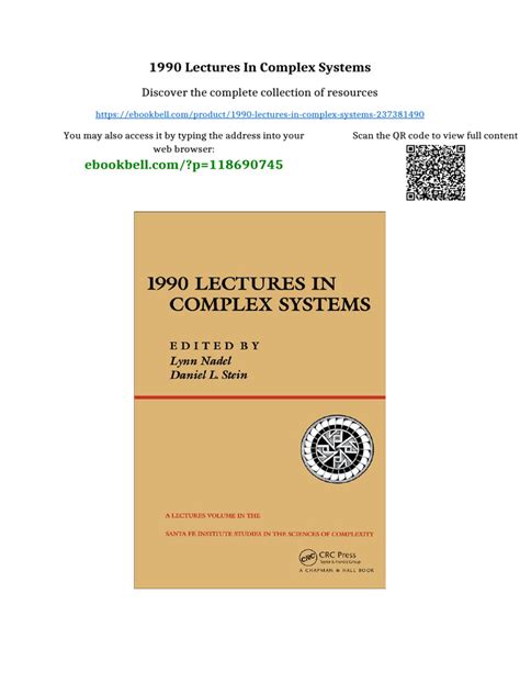1993 Lectures In Complex Systems