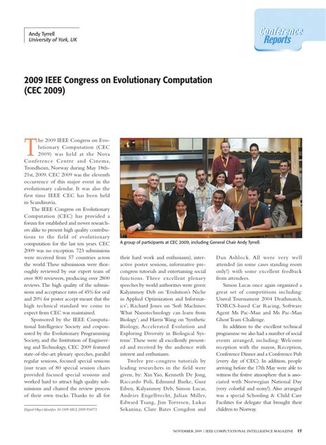 2009 IEEE Congress on Evolutionary Computation (Cec)